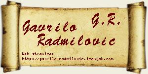 Gavrilo Radmilović vizit kartica